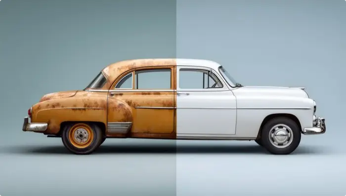 旧車の外観を忠実に再現